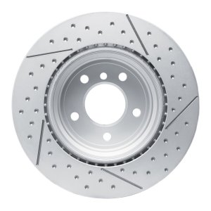 BMW 135IS Brake Rotor (1) - Rear - R1 Concepts - GeoSPEC Coated Rotor - Dimpled and Slotted - 2013